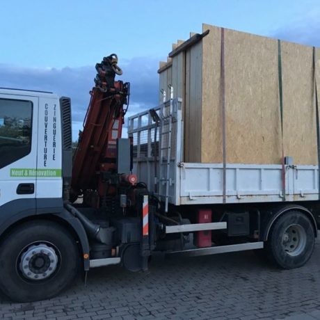 Chantier en cours construction maison ossature bois + couverture à venir - 68 wittelsheim